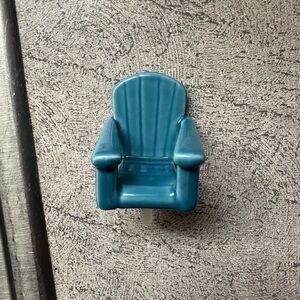 Retired Early Nora Fleming Mini Chillin Blue Adirondack Chair Platter Charm 2.25